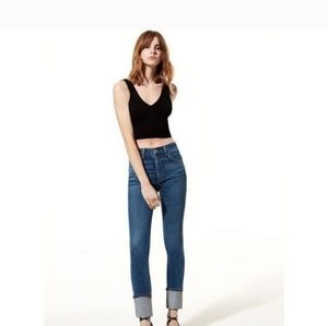 RAG & BONE Lou Northwood Stretch High Rise Skinny Cuffed Jeans, Size 27
